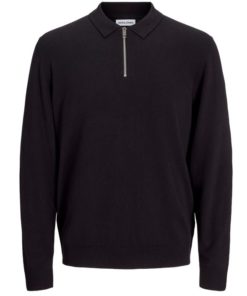 JACK & JONES JJEEMIL KNIT POLO HALF ZIP LS