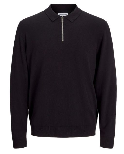 JACK & JONES JJEEMIL KNIT POLO HALF ZIP LS