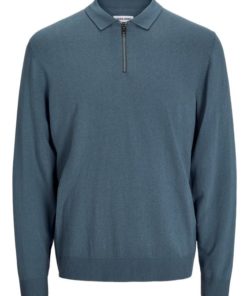 JACK & JONES JJEEMIL KNIT POLO HALF ZIP LS