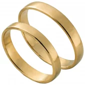 Forl.-/giftering gull 4mm flat profil - Aseco Love Story