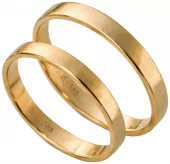 Forl.-/giftering gull 3mm flat profil - Aseco Love Story