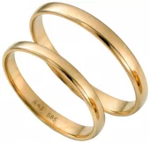 Forl.-/giftering gull glatt 3mm buet innside og utside - Aseco Love Story