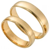 Forl.-/giftering gull glatt 5mm buet innside og utside - Aseco Love Story