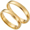 Forl.-/giftering gull 4mm glatt buet/ kraftig modell - Aseco Love Story