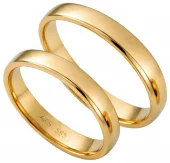 Forl.-/giftering gull 4mm glatt buet/ kraftig modell - Aseco Love Story