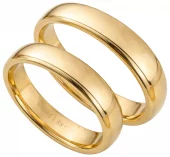 Forl.-/giftering gull 5mm glatt kraftig modell, buet utside og innside - Aseco Love Story