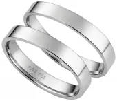 Forl.-/giftering hv.gull 4,5mm flat profil - Aseco Love Story