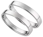 Forl.-/giftering hv.gull 3mm flat profil - Aseco Love Story