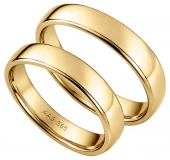 Forl.-/giftering gull 4,5mm glatt kraftig rund profil - Aseco Love Story