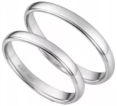 Forl.-/giftering hv.gull 3mm glatt rund profil - Aseco Love Story