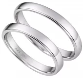 Forl.-/giftering hv.gull 4mm glatt buet modell - Aseco Love Story