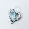 ANHENG HV.GULL HJERTE M/AQUAMARIN+4X0,006ct DIAM.
