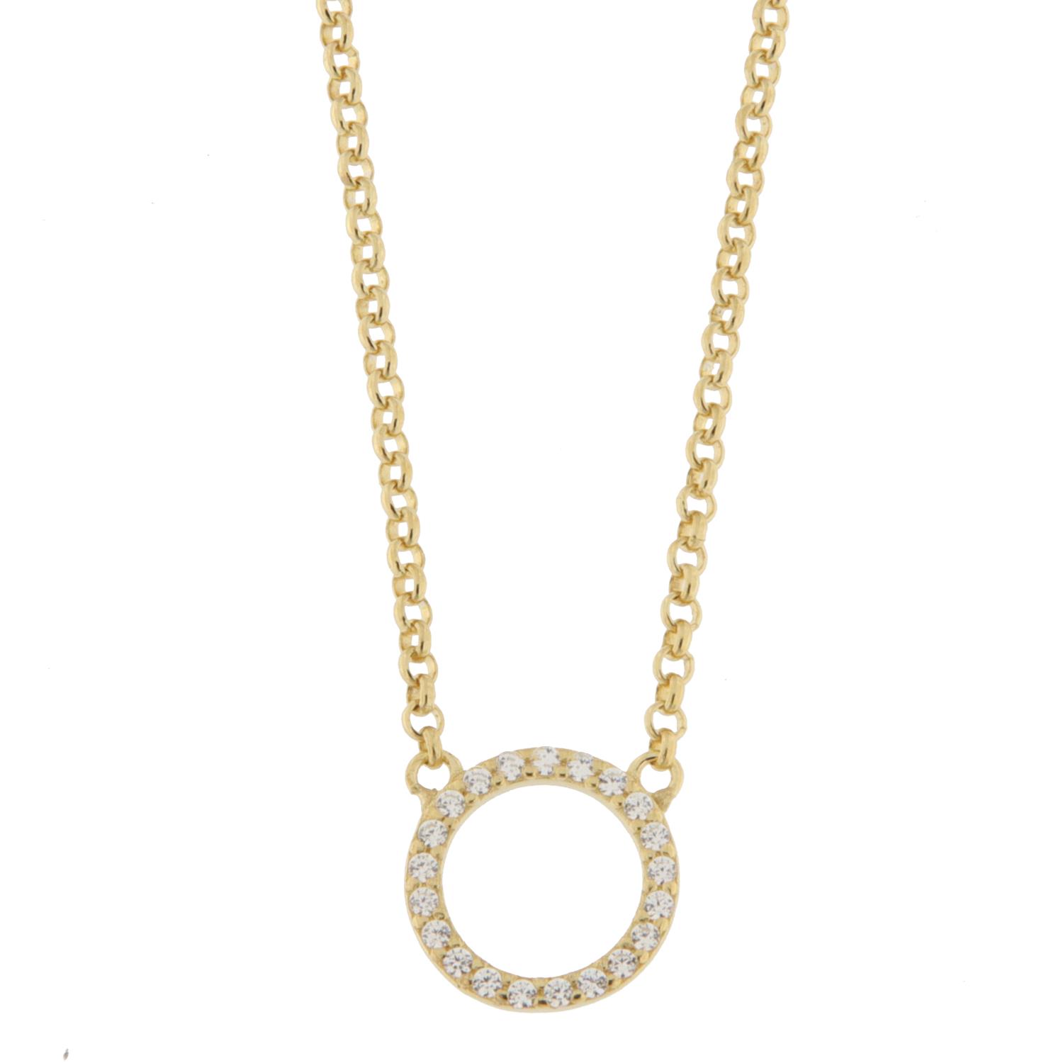 COLLIER FG.SØLV M/LITEN ÅPEN STENRING FORAN