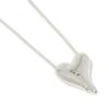 Collier "sølv" kort m/hjerte todelt glatt m/3 stener