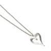 Collier "sølv" kort m/åpent hjerte og perle inni