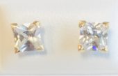 ØREPYNT GULL M/FIRK.ZIRCON 6x6mm
