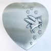 Smykkeskrin hjerte 10x10cm tinn-finish m/enhjørning