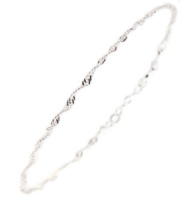 Fotlenke sølv 24+2cm tynn Singapore