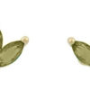 Ørepynt "gull" tre navette-stener olivengrønn