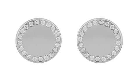 Ørepynt "sølv" Nine 10ø plate m/ blanke stener
