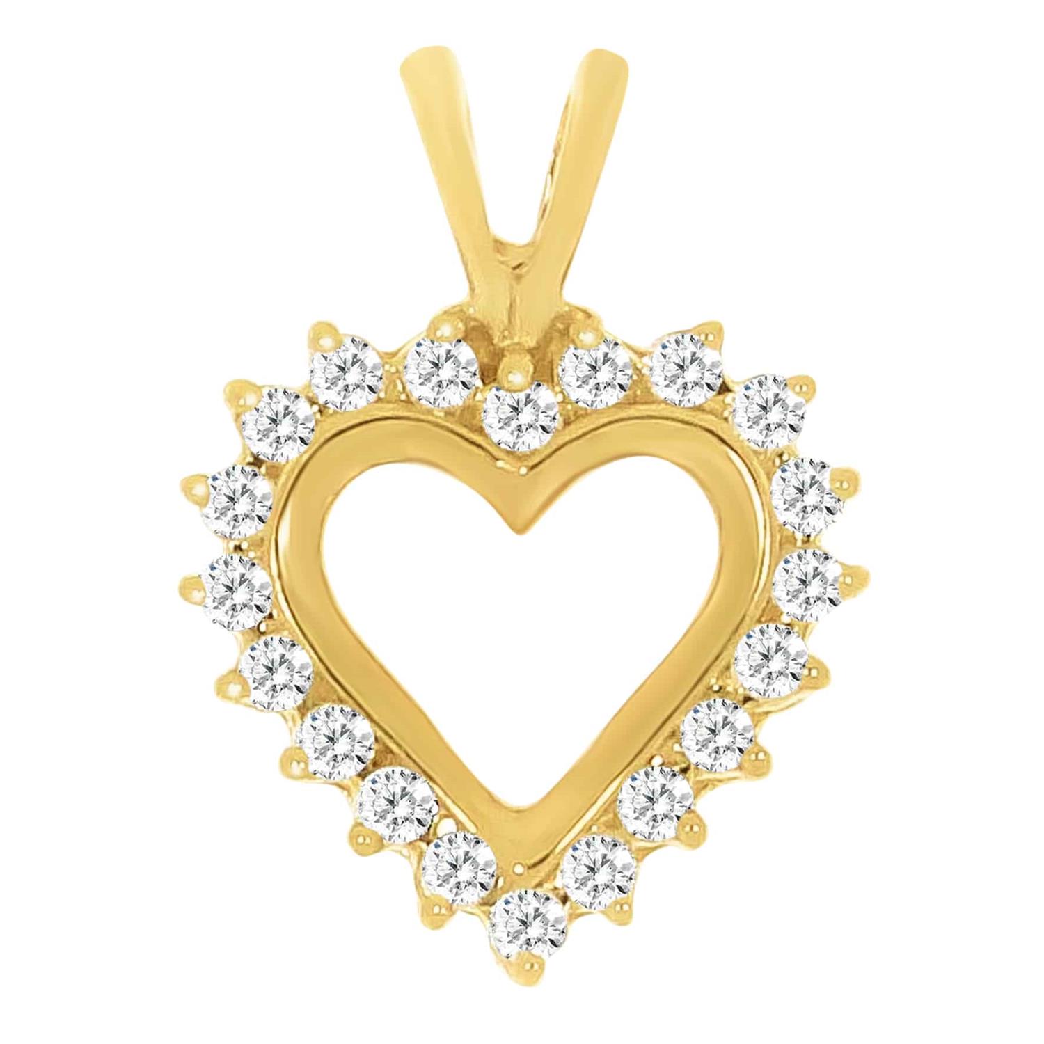Hjerte gull 20 x 0,0125 TWSI diamanter (Veil. 9990,-)