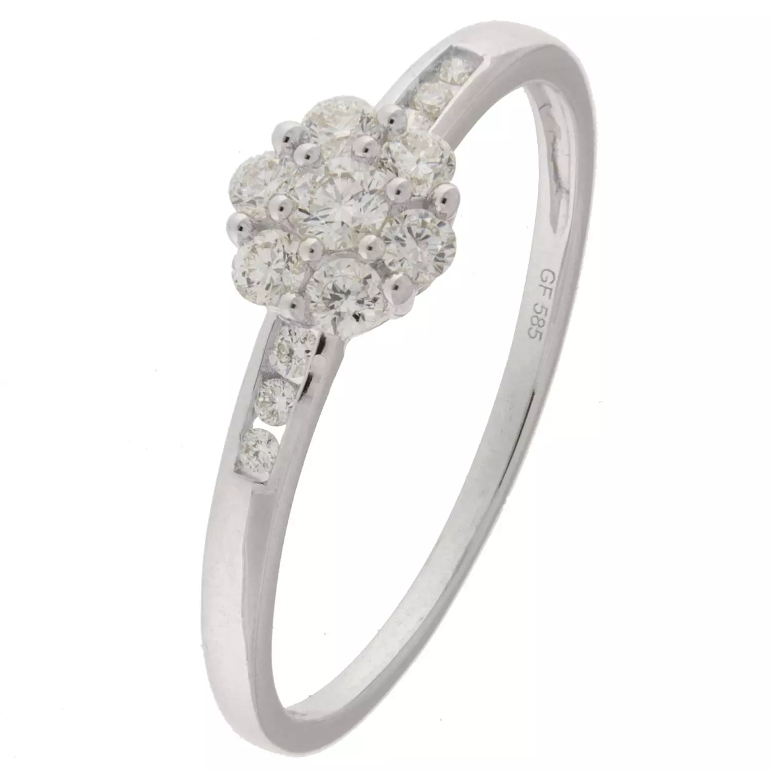 Ring hv.gull 0,29ct TWSI rosett lux (Veil. 12.990,-)