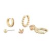 Ørepynt "gull" earcuff-sett: champagne (2 ørepynt, 3 øreringer ass.)