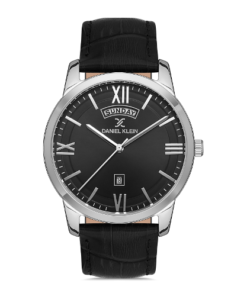 Daniel Klein Premium klokke stål m/sort reim og romertall herre