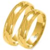 Forl.-/giftering gull 5mm rund m/ 2 striper rundt og skråstriper i midten