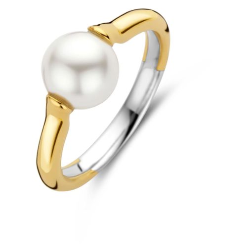 Ring fg.sølv 8mm hvit perle (shell pearl)