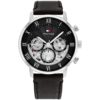 Tommy Hilfiger 44mm sort skinnreim sort skive herre 5 BAR multifunksjon