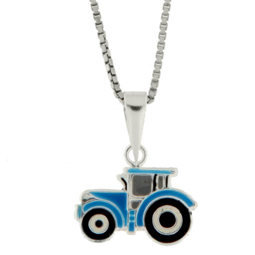 Anheng rh.sølv traktor blå m/sorte hjul