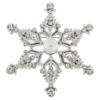 Nål julenål "sølv" snøfnugg m/ blanke stener og perle