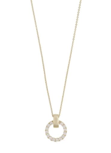 Collier "gull" East sirkel m/zirconer + kraftig hempe 45cm
