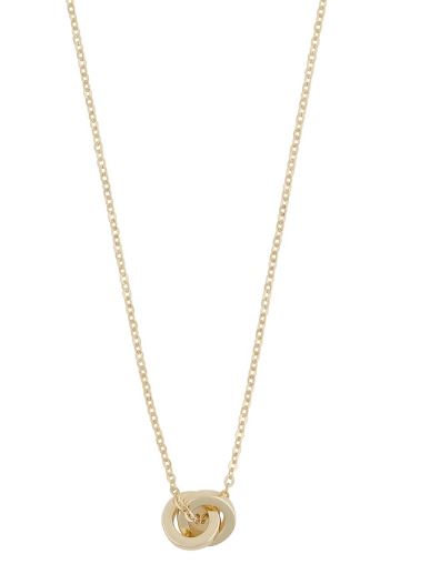 Collier "gull" Kansas to glatte ringer i hverandre 42cm