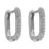 Ørering rh.sølv 12x10mm rekt. m/zirconer (blank eller grønn)