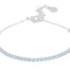 Armlenke "sølv" Meya tennis-lenke lys blå m/ankerkjede i endene 16+3cm