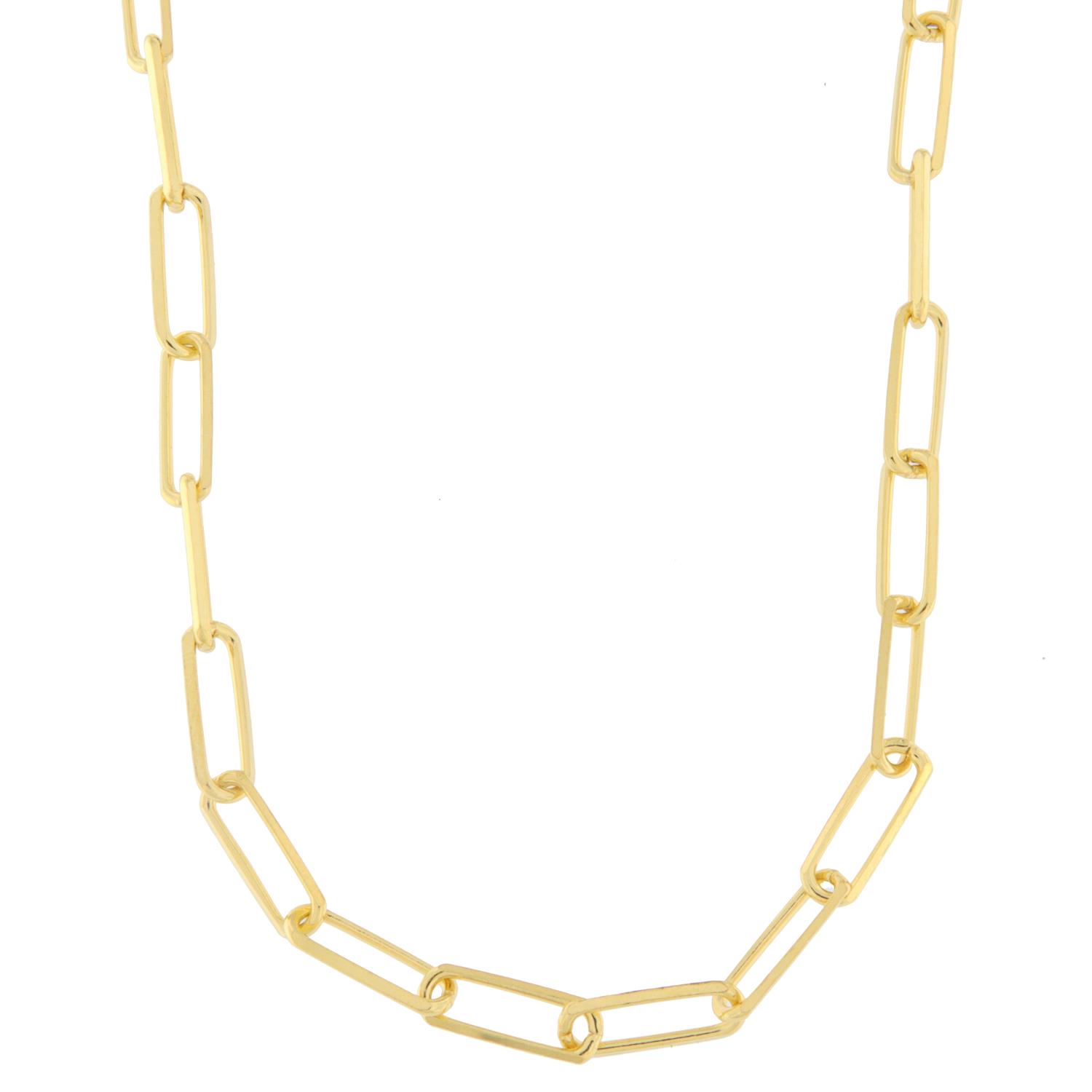 Collier fg.sølv 50+5cm Paperclip 5mm