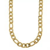 Collier fg.stål 9mm figaro 56cm