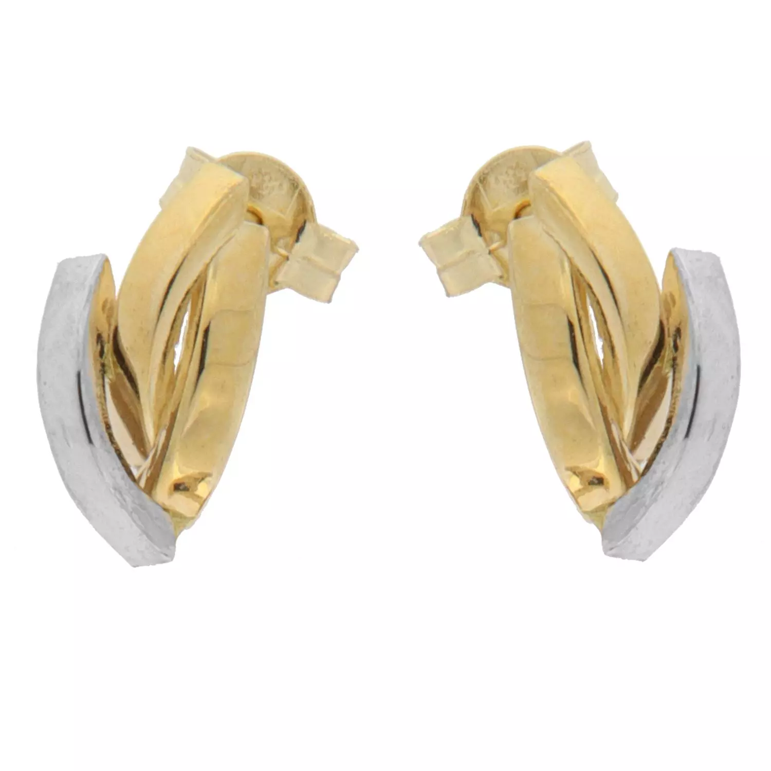 Ørepynt gull bicolor 3r 10x6mm