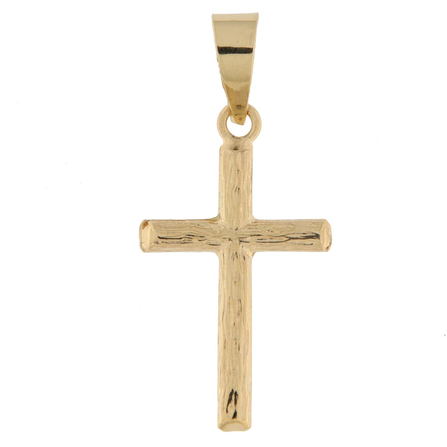 Kors gull 20mm banket "barkemønster"