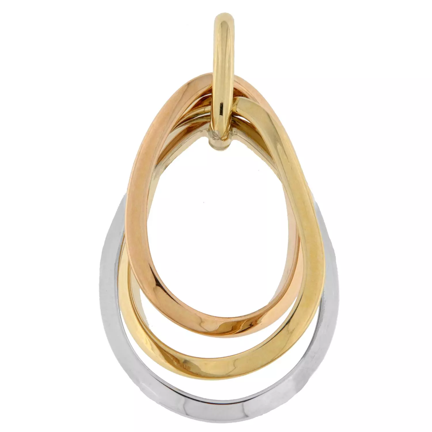 Anheng tricolor gull dråpeformet, åpent i tre rader