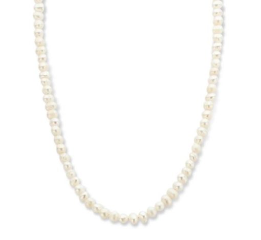 Collier stål 4-4,5mm ferskvannsperler 40+5cm - Frank 1967