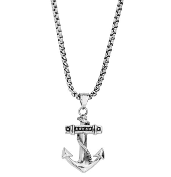 Collier stål 30x20mm anker på 3mm kjede 60cm - Frank 1967