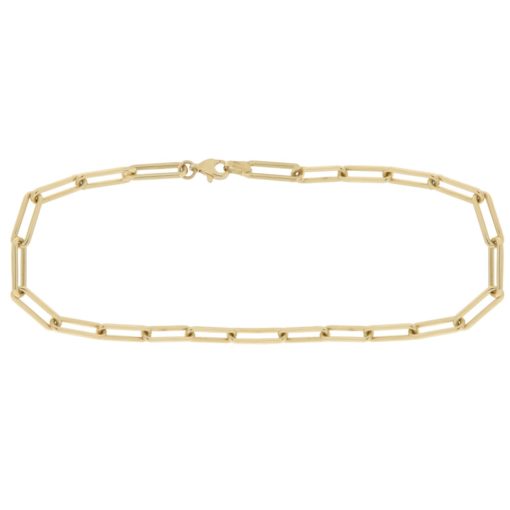 Armlenke gull 4,5mm paperclip chain m/runde ledd 19cm