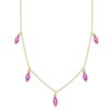 Collier fg.sølv 42+3cm m/heng cerise navette-stener foran