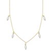 Collier fg.sølv 42+3cm m/heng blanke navette-stener foran