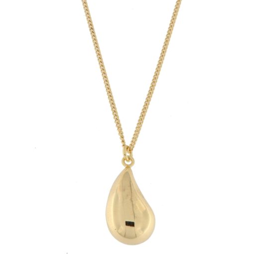 Collier fg.sølv "Yenni" glatt dråpe 22mm inkl. panzerkjede 1,5mm 43+5cm
