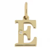 Anheng gull bokstav "E" m/ 0,0045ct WP-1 diamant