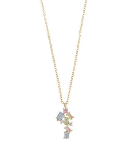 Collier "gull" Envy "klase" av blanke zirconer i ass. former 43cm
